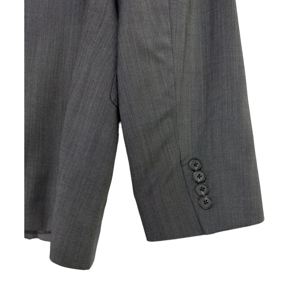 DKNY Men's Dark Charcoal 2 Button Suit Blazer Jacket Sport Coat Wool Reda Size ?